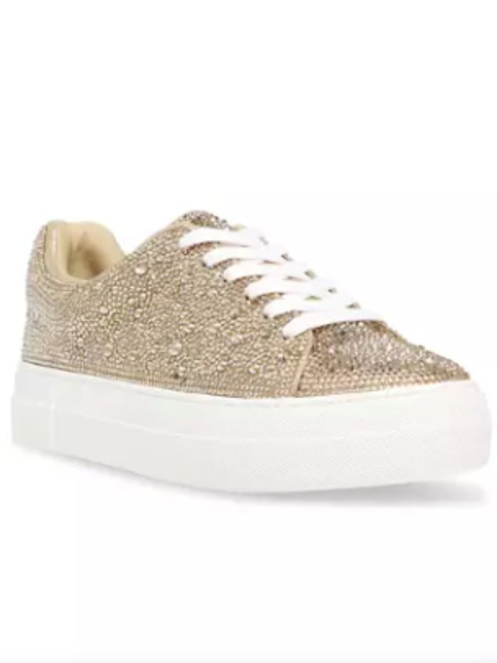 Betsey Johnson Sidny Gold Rhinestone Sneakers, Size 5.5